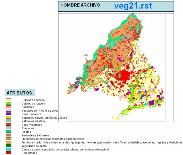 mapa vegetacion madrid SIMURBAN :::